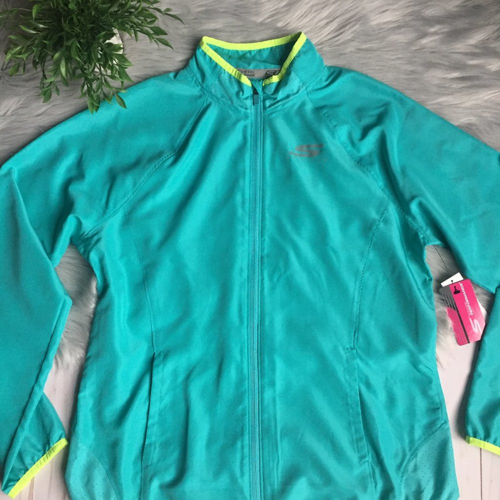 Skechers Performance Jacket Peacock Blue Womens XL